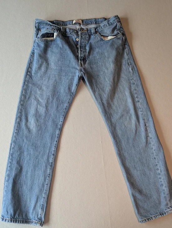 Vintage Levi's Mens Y2K 2000s 501 Original Jeans 100% Cotton Button Fly 38x32 - Picture 3 of 14